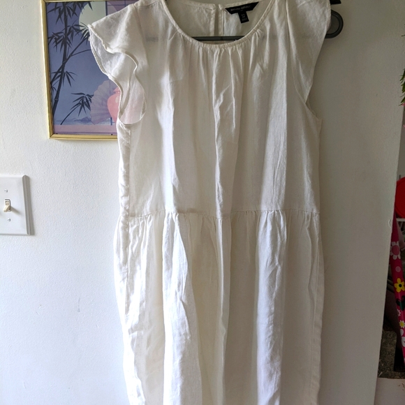 XS BANANA REPUBLIC White Linen Babydoll Dress - Picture 3 of 5